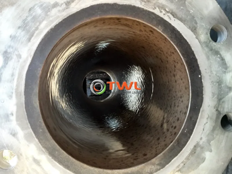 View through an industrial pipe protected with an internal lining